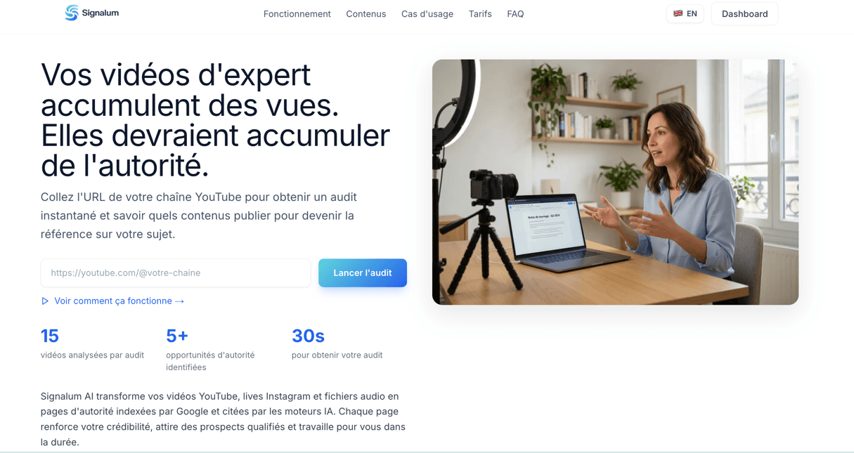 Capture du site Signalum AI